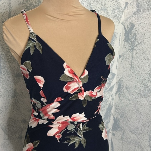 J for Justify Black and Pink Floral Bodycon Midi Dress size S - Picture 6 of 8